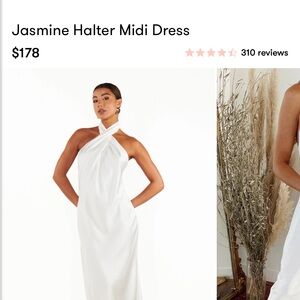 Jasmine Halter Midi Dress ~ Ivory Luxe Satin XS